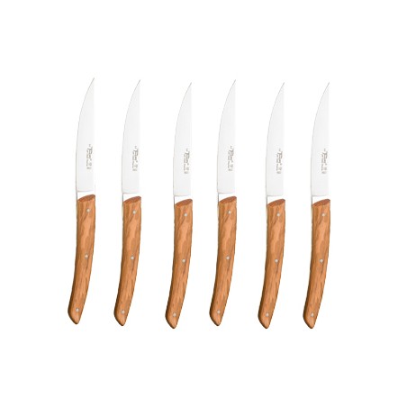 Wood box of 6 Thiers knives wood handle