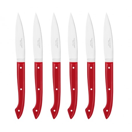 Coffret hêtre 6 couteaux steak Capucin manche nacrine Coffret hêtre 6 couteaux steak Capucin manche nacrine