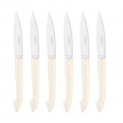 Coffret hêtre 6 couteaux steak Capucin manche nacrine