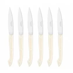 Coffret hêtre 6 couteaux steak Capucin manche nacrine