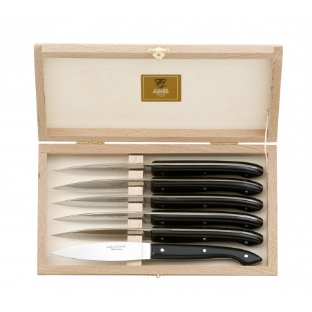 Wood box of 6 Capucins knives resin handle