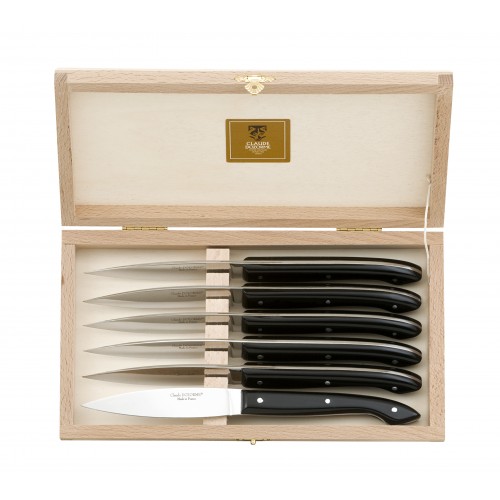Wood box of 6 Capucins knives resin handle