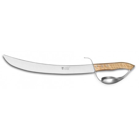 Champagn saber wood handle aluminium hilt on oak display stand Champagn saber wood handle aluminium hilt on oak display stand