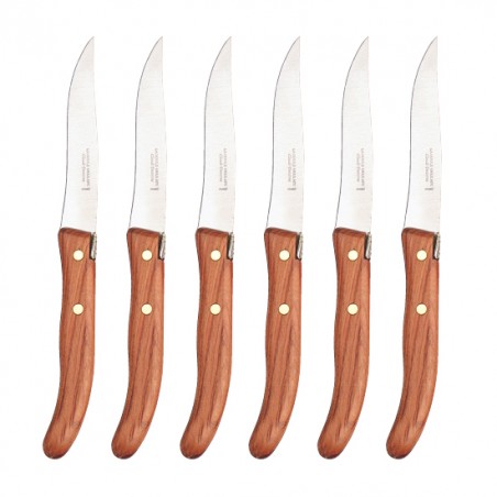 Wood box of 6 Grill steak knives exotic wood handle