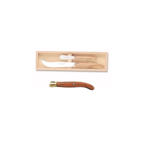 Coffret couteau fromage + tartineur super Laguiole mitre laiton