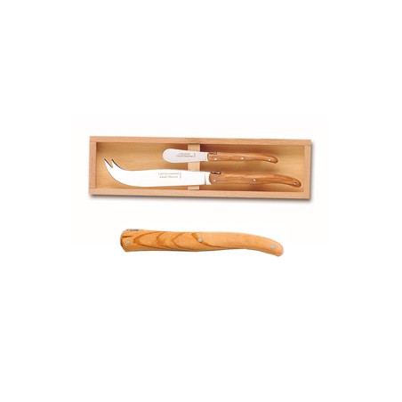 Wood box of Laguiole cheese knife + spreader no bolster Wood box of Laguiole cheese knife + spreader no bolster