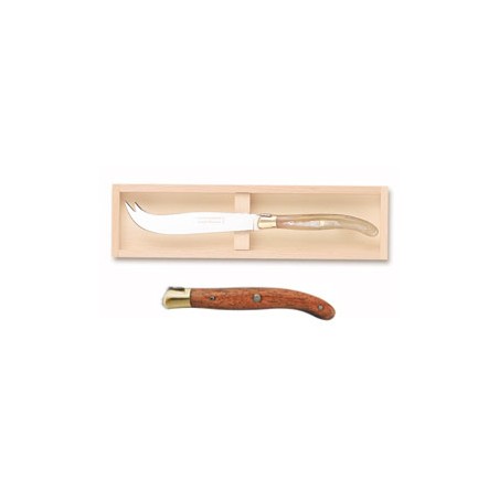 Wood box of Laguiole cheese knife brass bolster