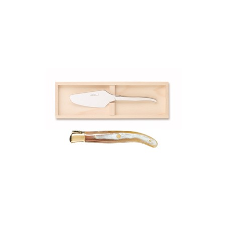 Wood box of Laguiole cake server brass bolster