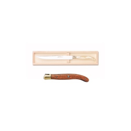Wood box of Laguiole carving knife brass bolster
