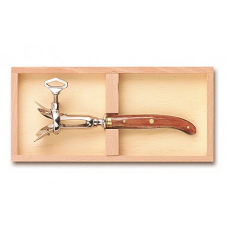 Coffret hêtre fer à gigot Laguiole mitre laiton Coffret hêtre fer à gigot Laguiole mitre laiton