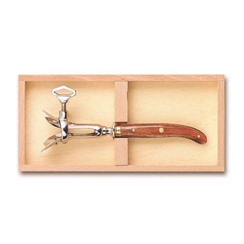 Coffret hêtre fer à gigot Laguiole mitre laiton