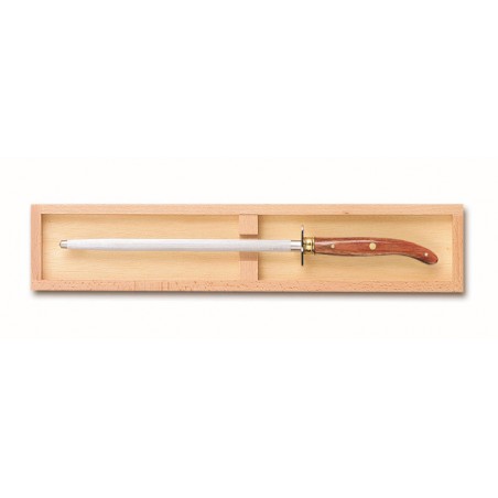 Coffret hêtre fusil de cuisine Laguiole mitre laiton Coffret hêtre fusil de cuisine Laguiole mitre laiton