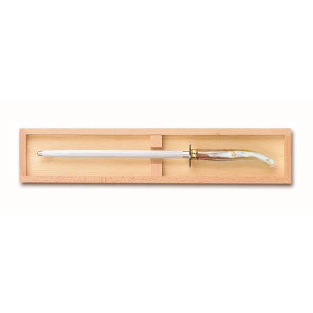 Wood box of Laguiole sharpener brass bolster