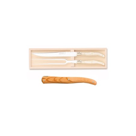 Wood box of Laguiole 2P carving set no bolster Wood box of Laguiole 2P carving set no bolster