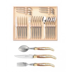 Coffret ménagère 24 pièces super Laguiole mitre laiton