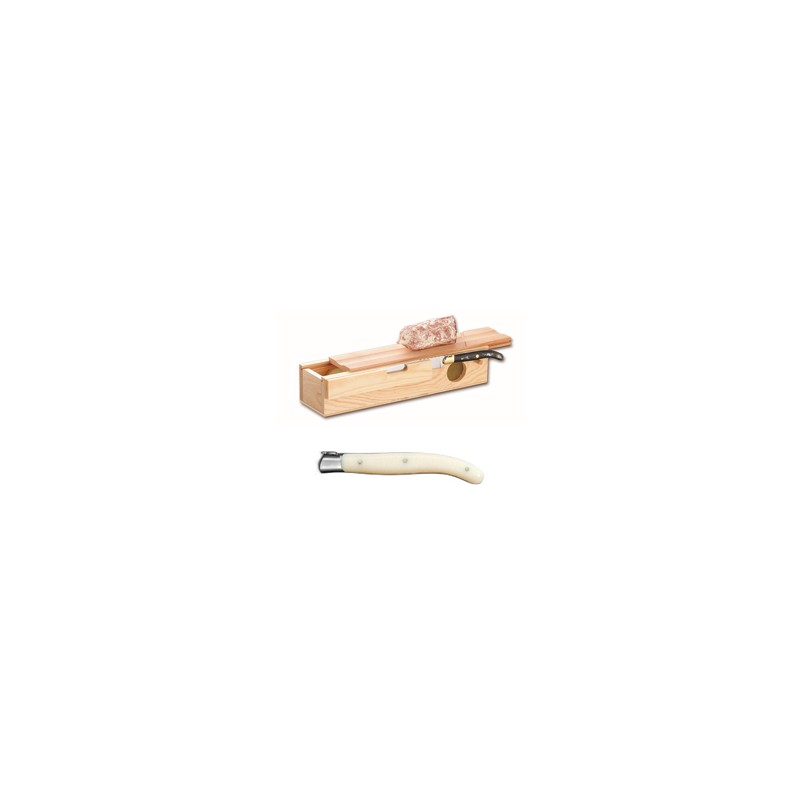 Service à saucisson super Laguiole mitre inox manche nacrine ivoirine