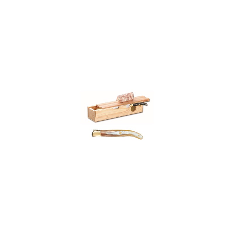 Sausage box + Laguiole carving knife brass bolster