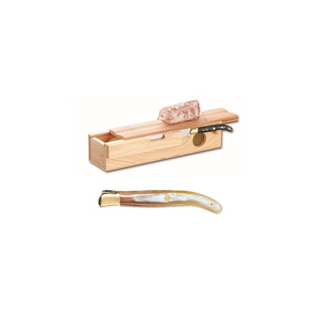 Sausage box + Laguiole carving knife brass bolster
