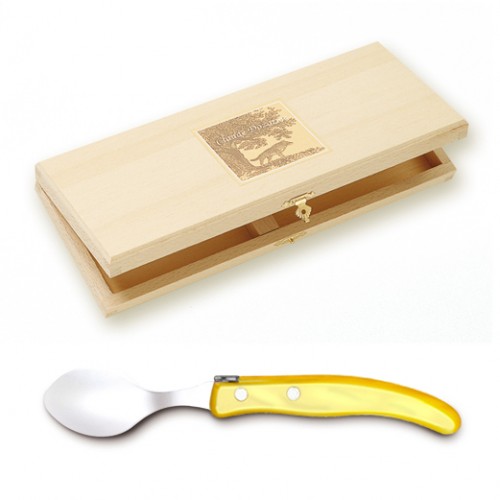 Coffret hêtre 6 cuillères à café Berlingot manche nacrine