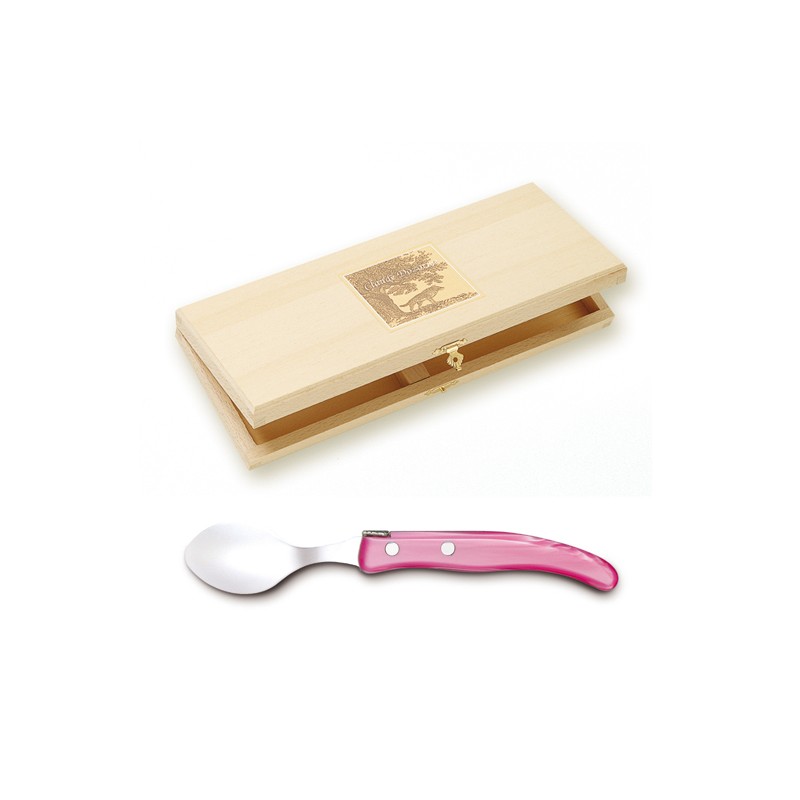 Coffret hêtre 6 cuillères à café Berlingot manche nacrine