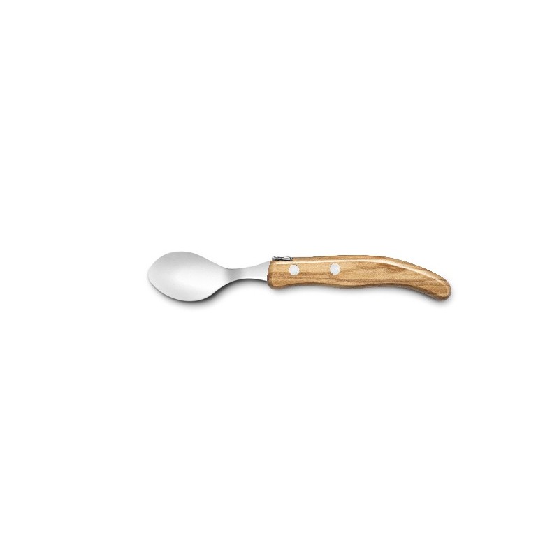 Laguiole Berlingot coffee spoon / dessert with wooden handle by Claude Dozorme