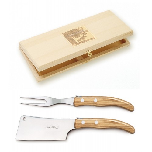 Coffret hêtre deux pièces service à fromage manche bois