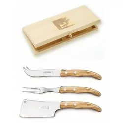 Wood box of Berlingot special cheese set resin handle