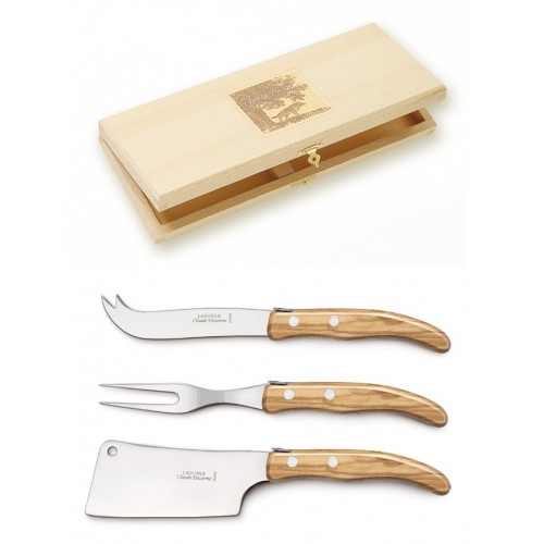 Wood box of Berlingot special cheese set resin handle