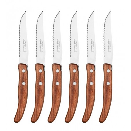Wood box of 6 Berlingot knives resin handle