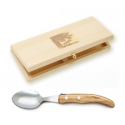 Wood box of 6 Berlingot soup spoons resin handle