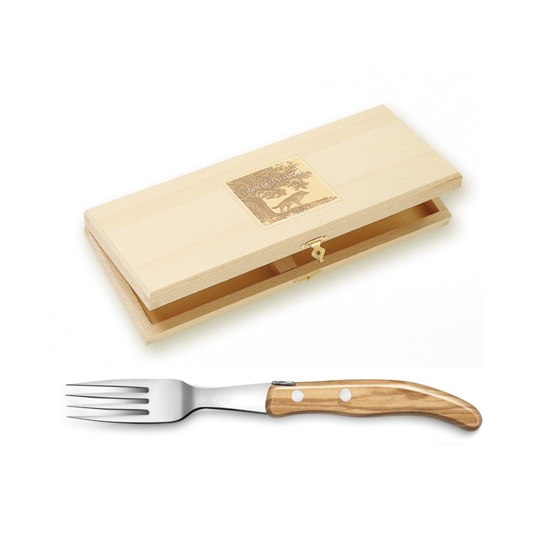 Coffret hêtre 6 couteaux Berlingot panaché manche nacrine