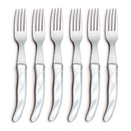 Coffret hêtre 6 couteaux Berlingot panaché manche nacrine