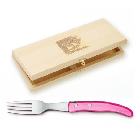 Coffret hêtre 6 couteaux Berlingot panaché manche nacrine
