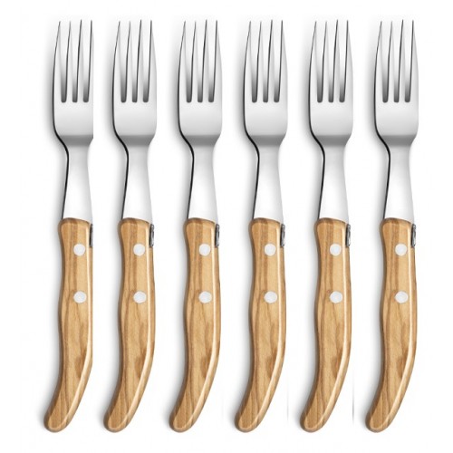 Wood box berlingot 6 knives and 6 forks wood handle