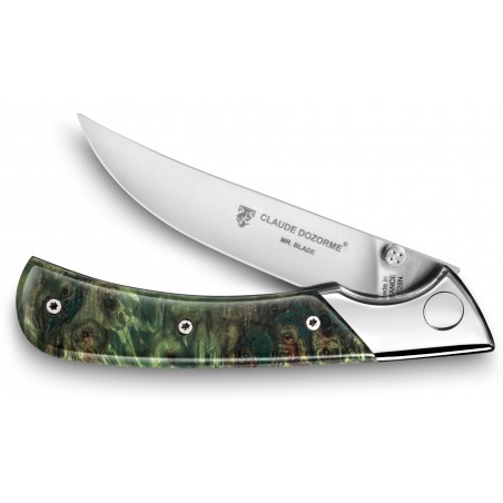 Folding knife EOK precious wood handle (birchwood or green poplar wood)