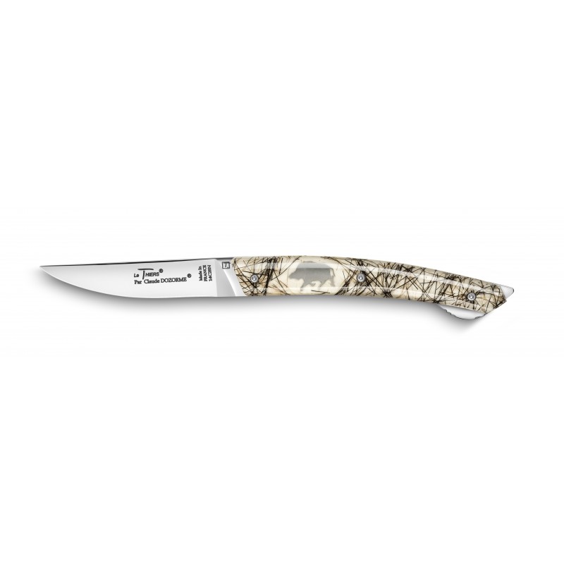 Couteau de poche le Thiers Verrou inclusions par Claude Dozorme