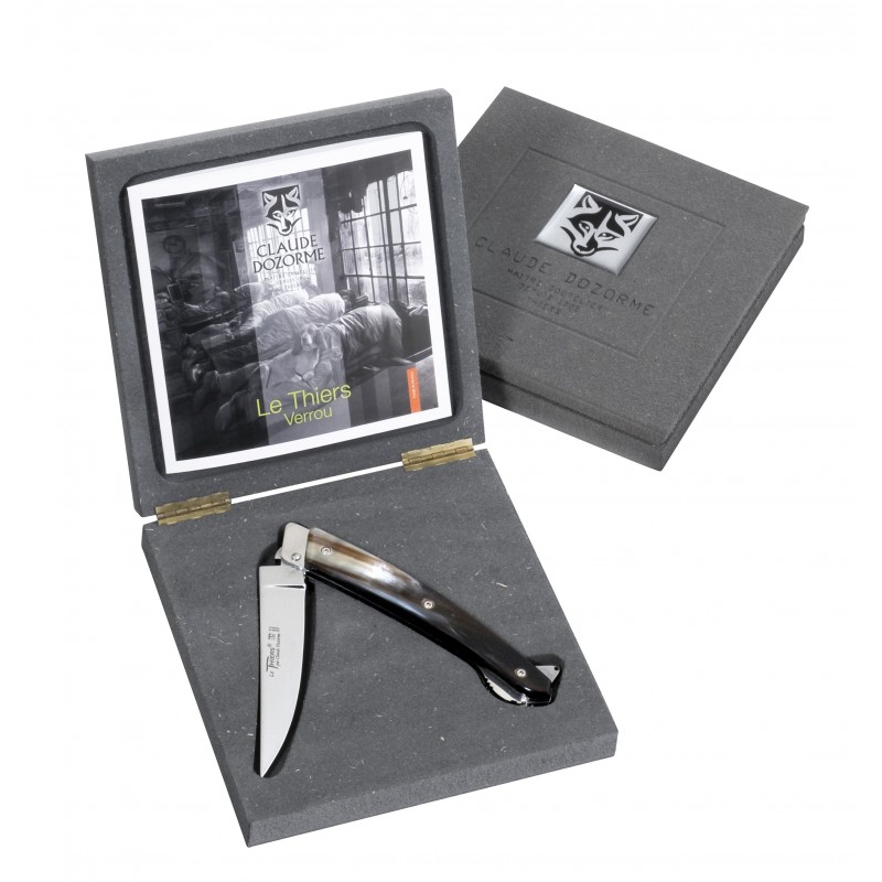 Couteau de poche le Thiers Verrou inclusions par Claude Dozorme