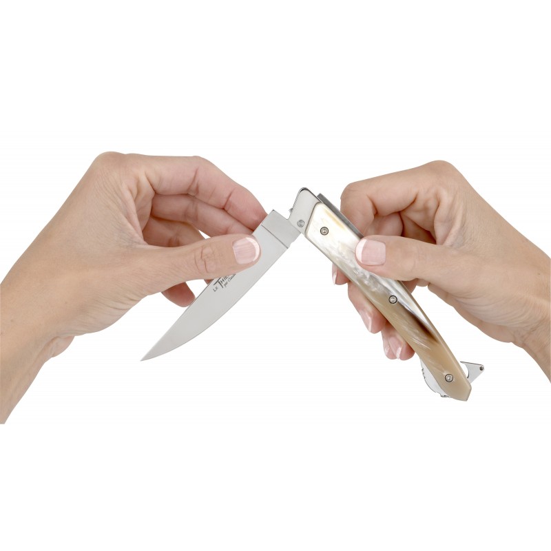 Couteau de poche le Thiers Verrou inclusions par Claude Dozorme