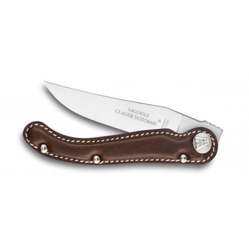 Le Baroudeur Laguiole pocket knife with leather handle