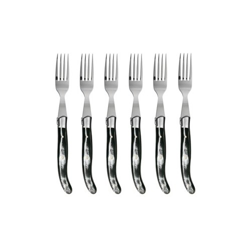 Coffret hêtre 6 fourchettes super Laguiole mitre inox