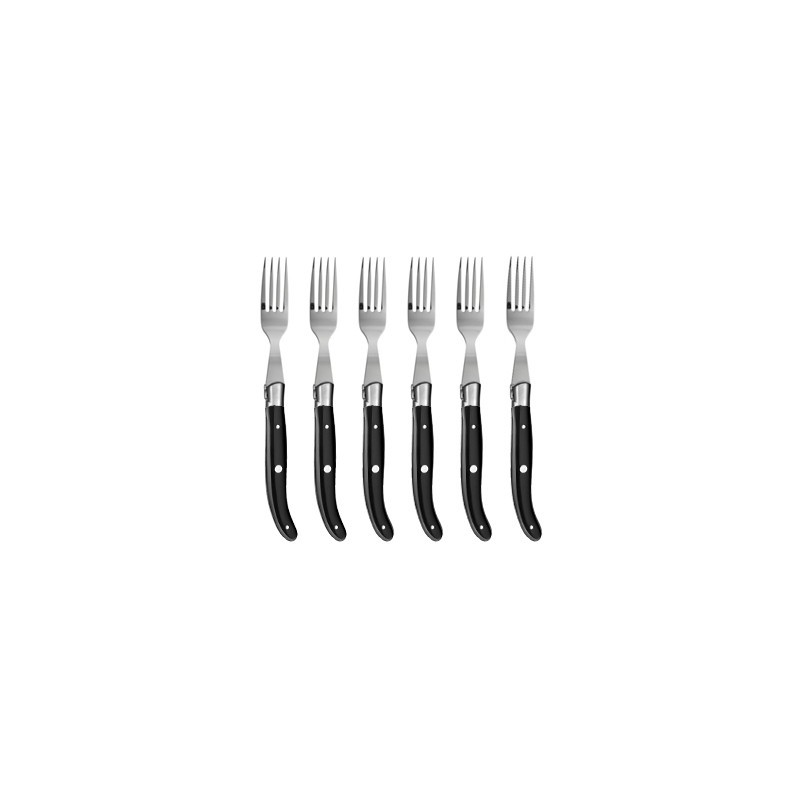 Coffret hêtre 6 fourchettes super Laguiole mitre inox