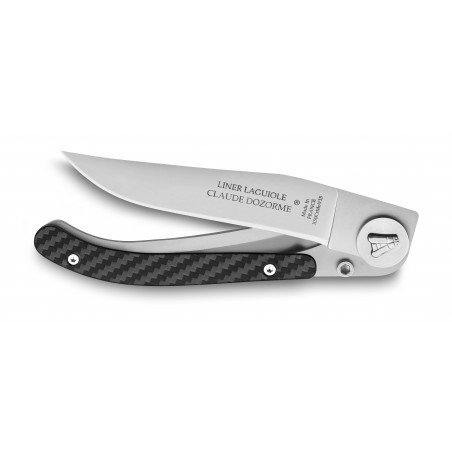 Couteau de poche Liner Lock Laguiole manche façon carbone