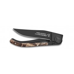 Couteau de poche Liner Lock Laguiole lame noire manche corne