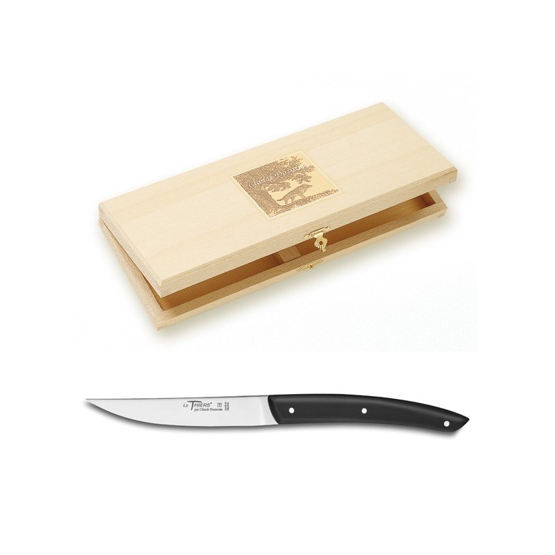 Wood box of 6 Thiers knives resin handle