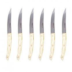 Wood box of 6 Thiers knives resin handle