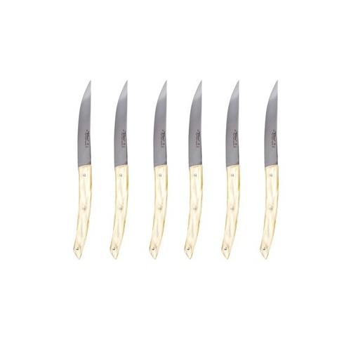 Wood box of 6 Thiers knives resin handle