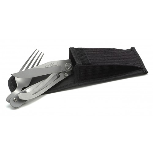 Leather pouch with Laguiole Liner pocket knife + fork Leather pouch with Laguiole Liner pocket knife + fork