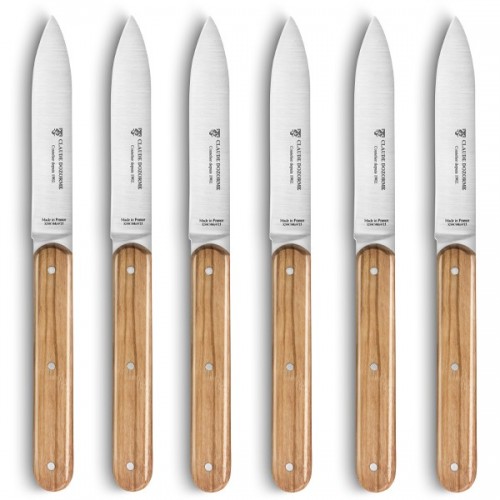 Box of 6 steak knives Navette 6.16 olive wood handle