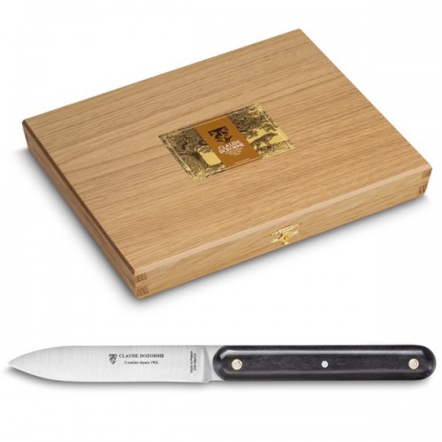 Coffret chêne couteaux à steak Navette prestige manche ébène