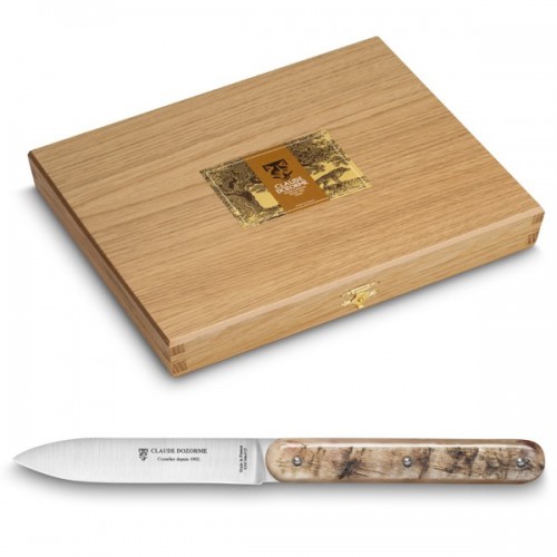 Coffret chêne couteaux à steak Navette prestige manche bélier